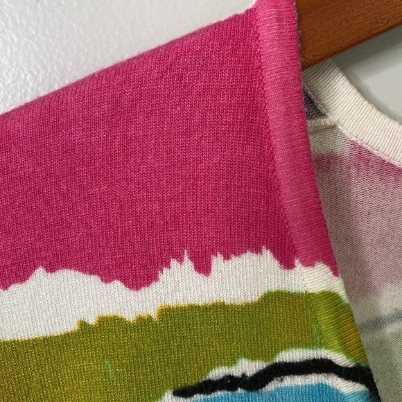 Cyrus Colorful Knit Pull Over Top V-Neck Long Sleeves Stretchy Soft - Picture 6 of 16